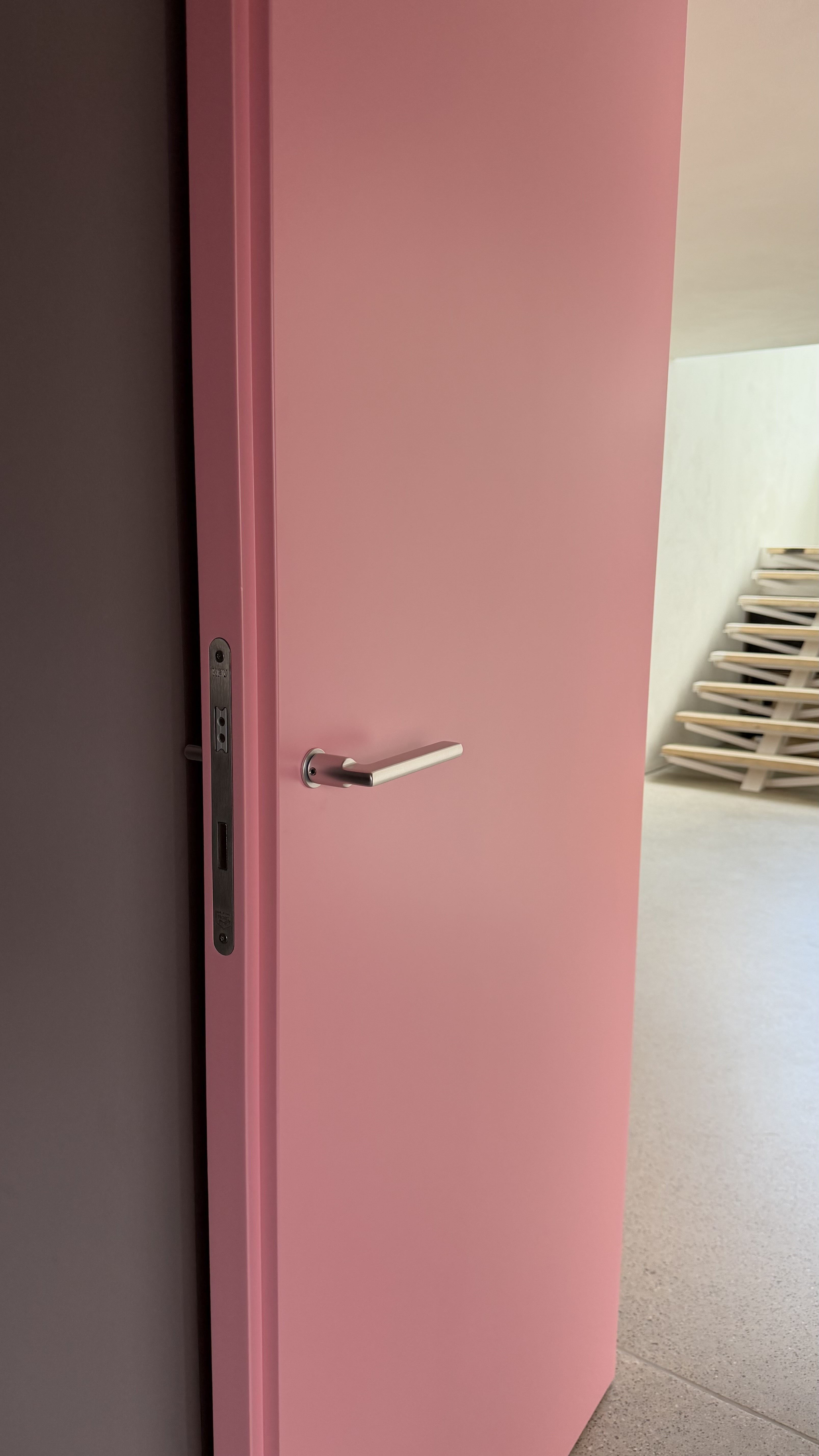 Detailansicht der Tür neben der Garderobe, im selben Farbton